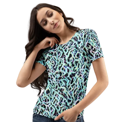 Quantum Weave on a Women's Crew Neck T-Shirt