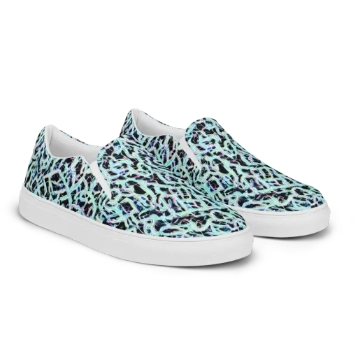 Quantum Weave on a Men's Slip-On Canvas Shoes