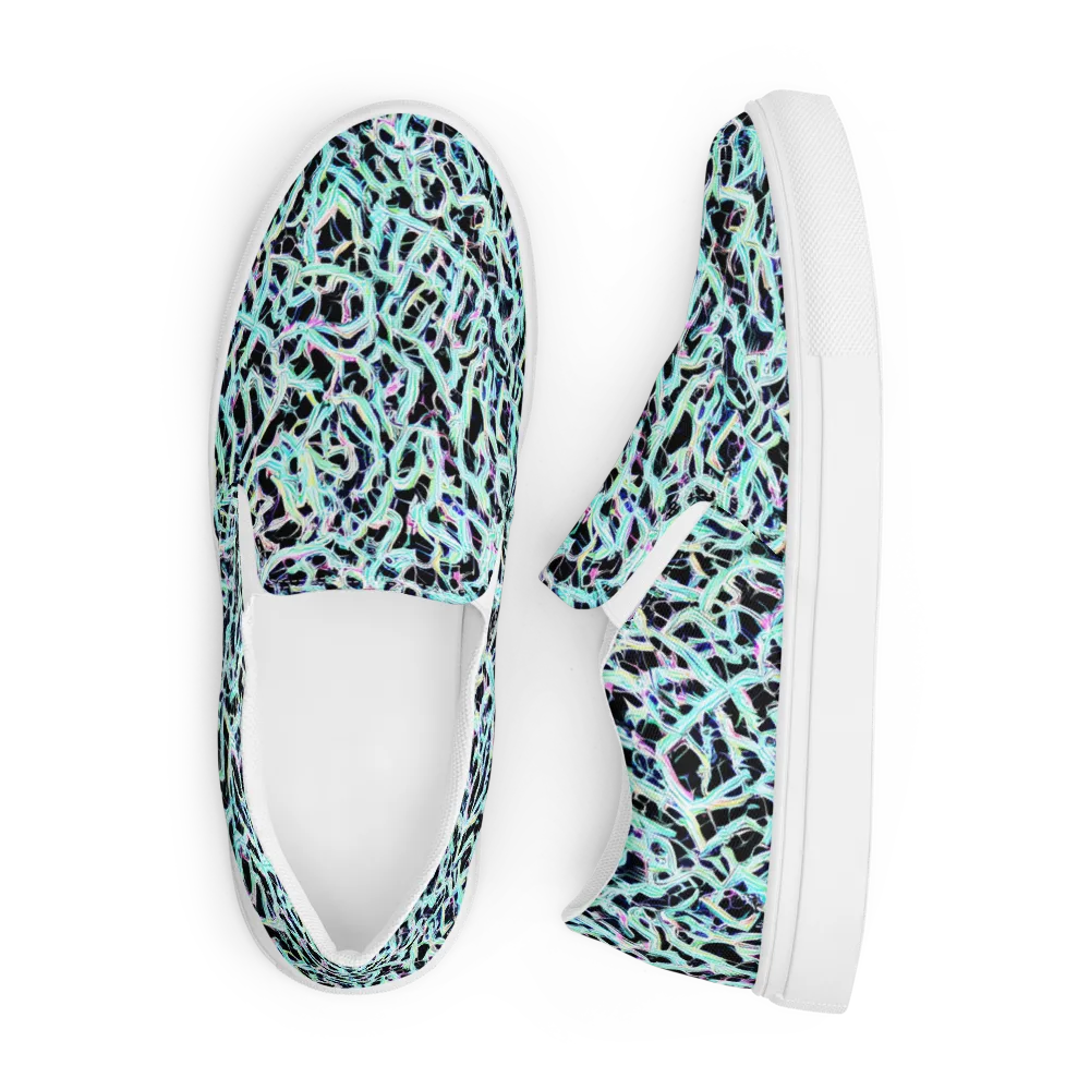 Quantum Weave on Men's Slip-On Canvas Shoes — Front