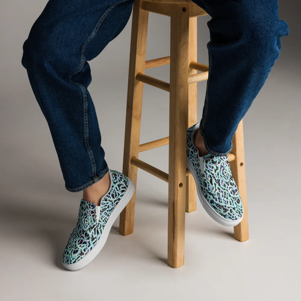 Quantum Weave on Men's Slip-On Canvas Shoes — Front