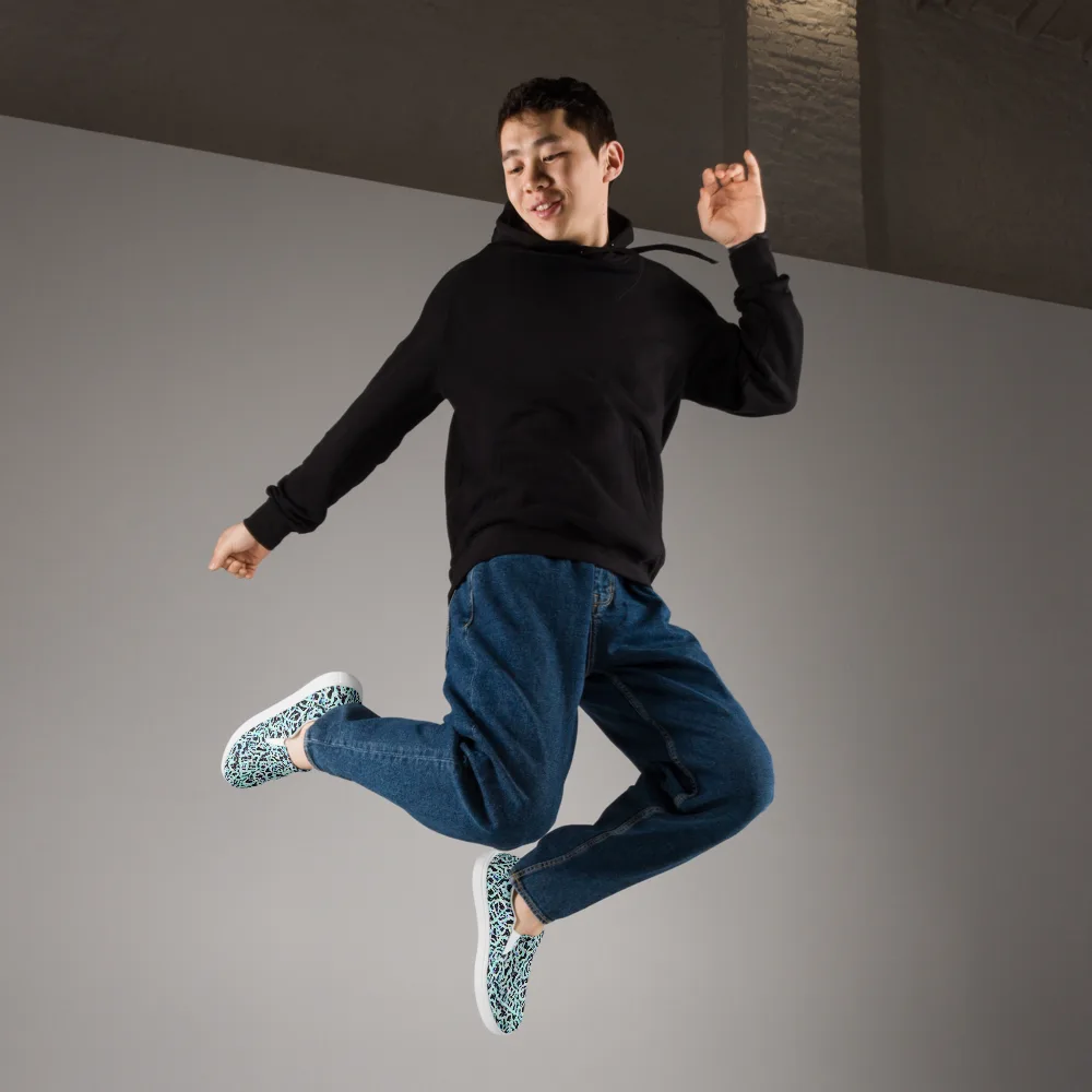 Quantum Weave on Men's Slip-On Canvas Shoes — Right Front
