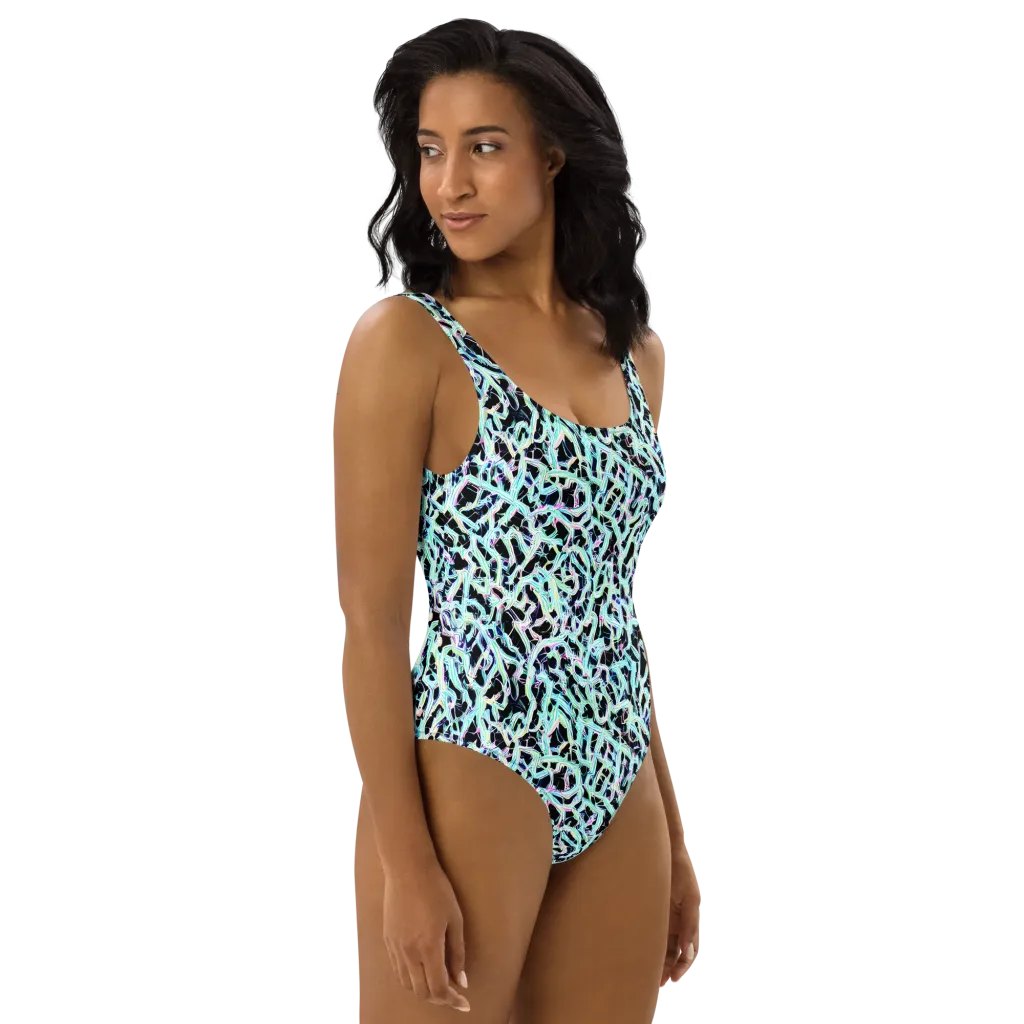 Quantum Weave on One-Piece Swimsuit — Right