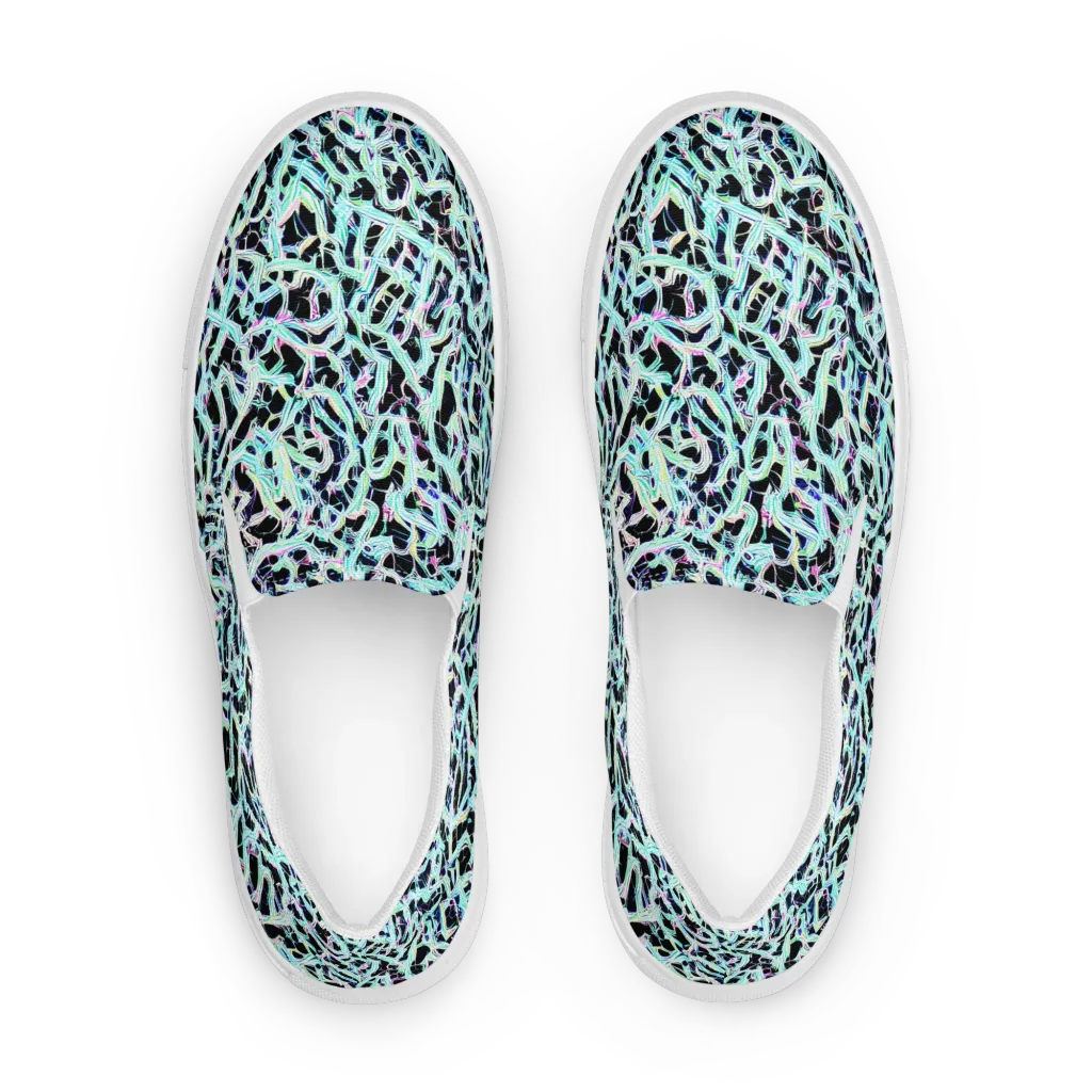 Quantum Weave on Women's Slip-On Canvas Shoes — Front