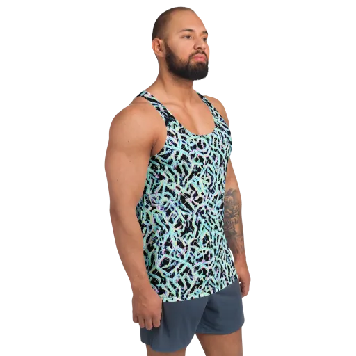 Quantum Weave on a Men's Tank Top