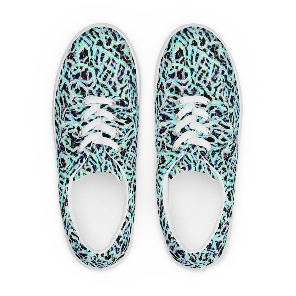 Quantum Weave on Men's Lace-Up Canvas Shoes — Front