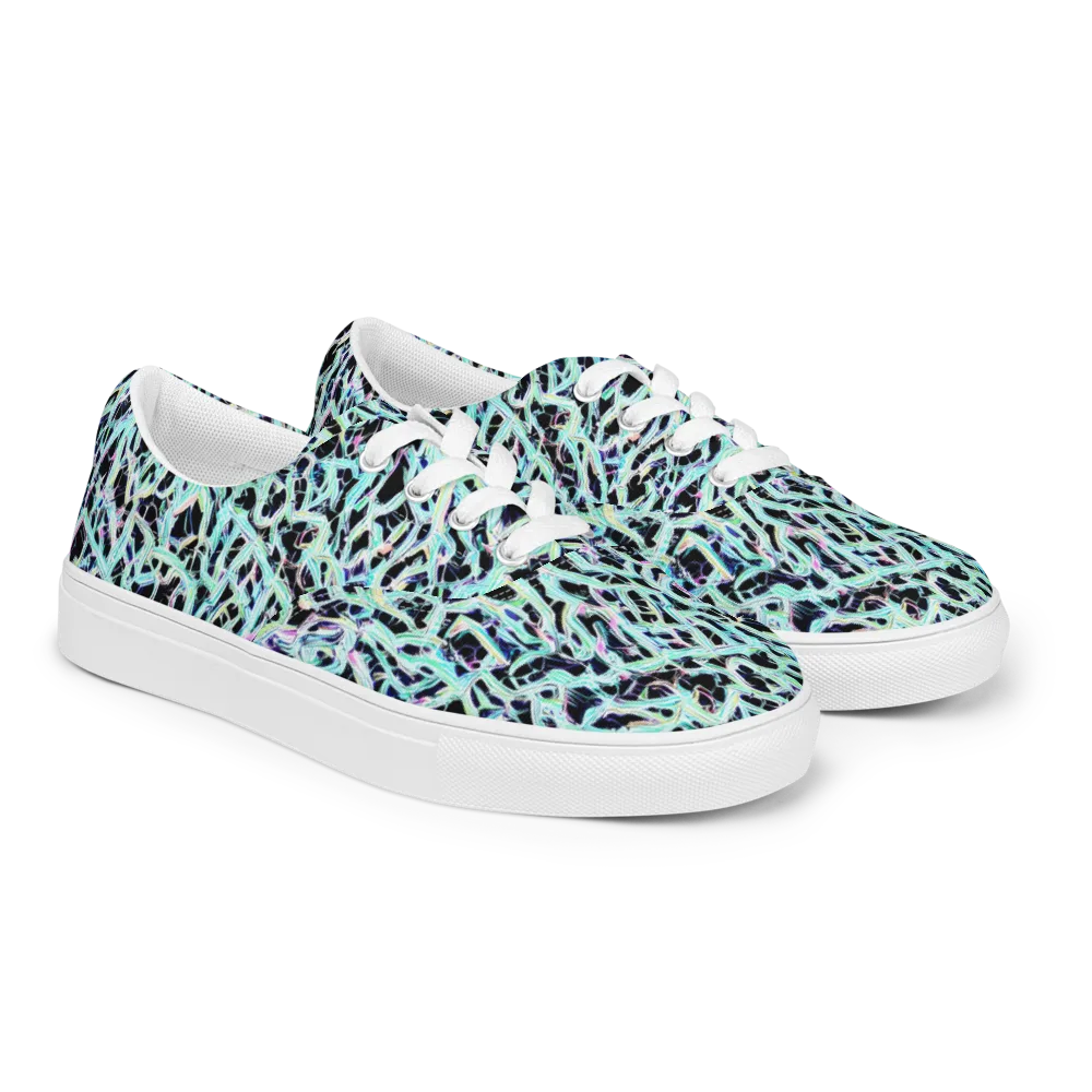 Quantum Weave on Men's Lace-Up Canvas Shoes — Right Front