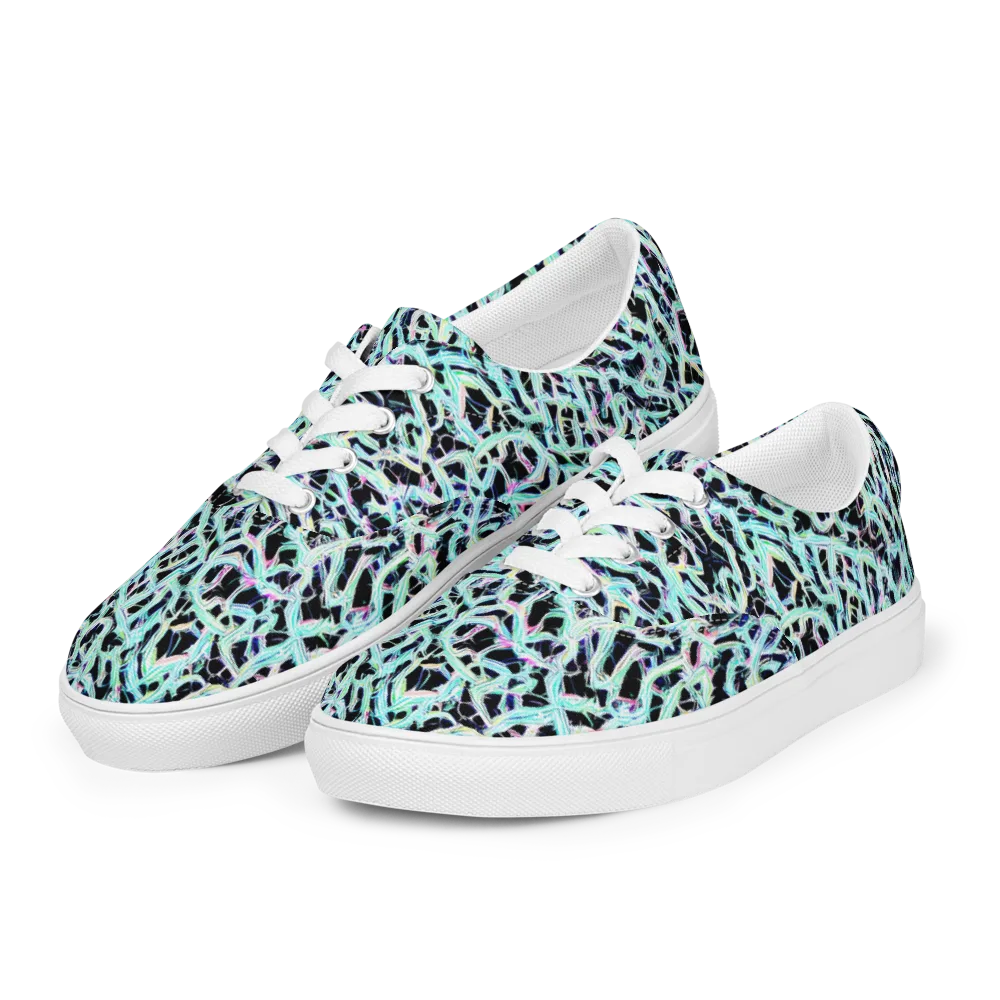Quantum Weave on Men's Lace-Up Canvas Shoes — Left Front