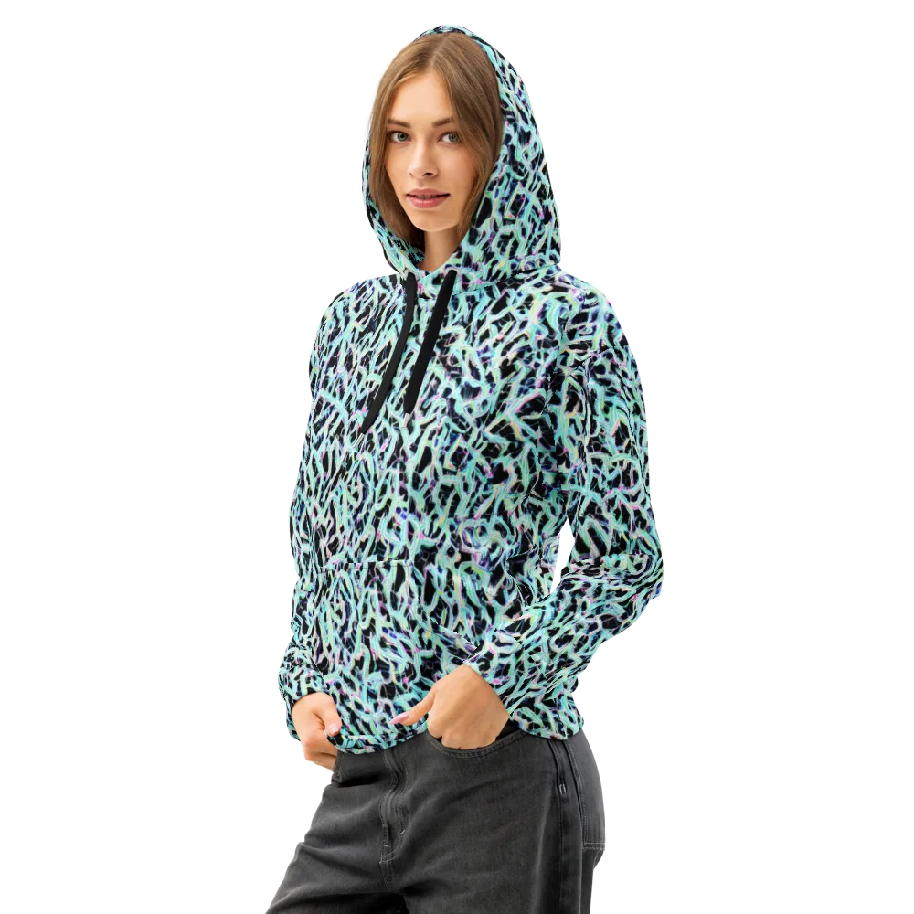 Quantum Weave on Cotton Hoodie — Left Front