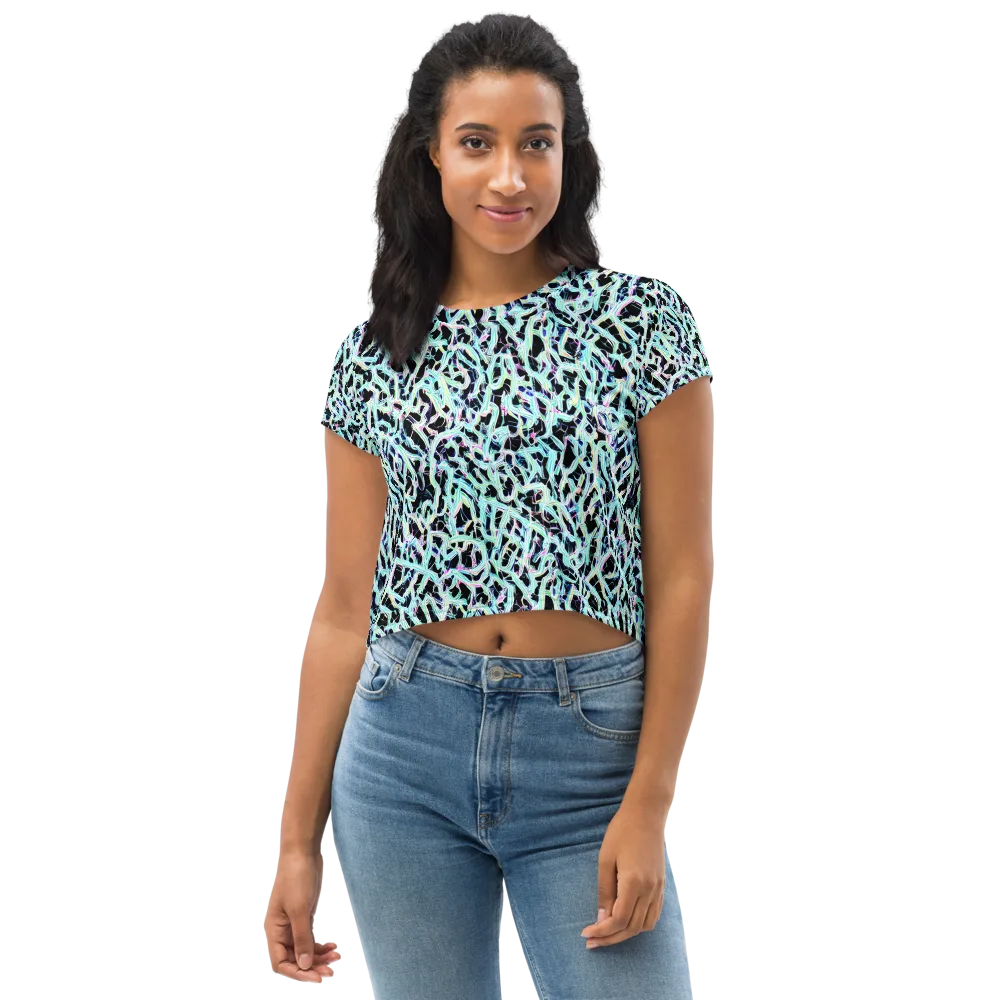 Quantum Weave on Crop Tee — Front