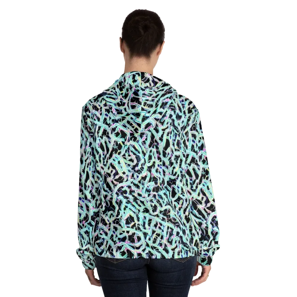 Quantum Weave on Women's Full-Zip Hoodie — Back On Person