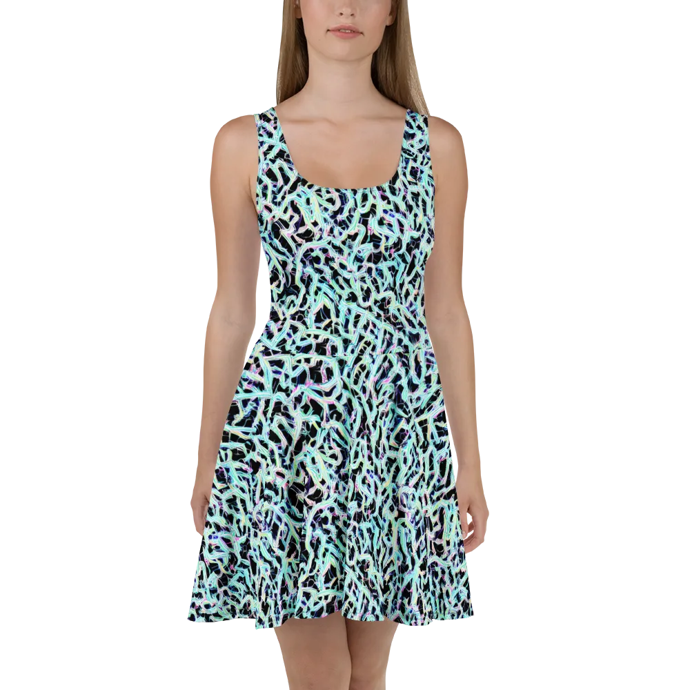 Quantum Weave on Skater Dress — Front