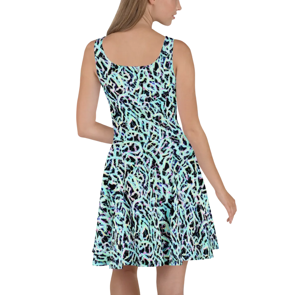 Quantum Weave on Skater Dress — Back