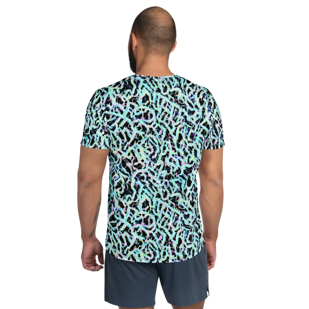 Quantum Weave on Men's Athletic T-Shirt — Back
