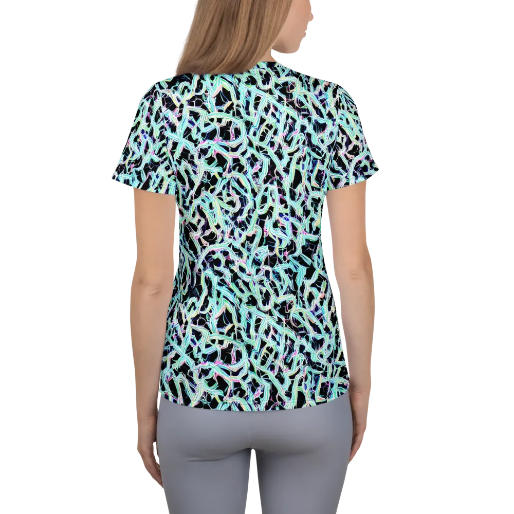 Quantum Weave on Women's Athletic T-Shirt — Back