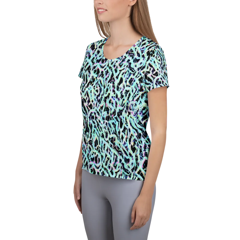 Quantum Weave on Women's Athletic T-Shirt — Left