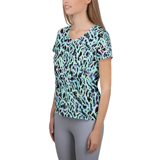 Quantum Weave on a Women's Athletic T-Shirt