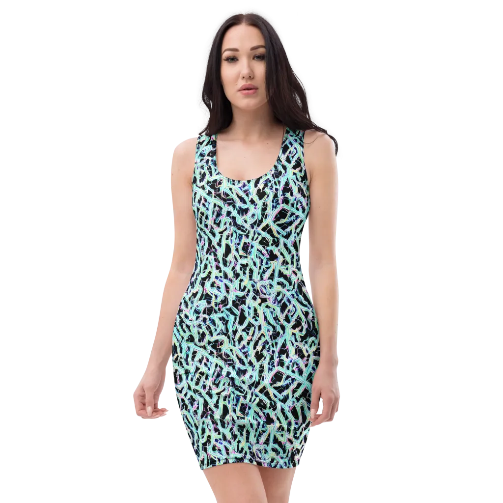 Quantum Weave on Bodycon Dress — Front