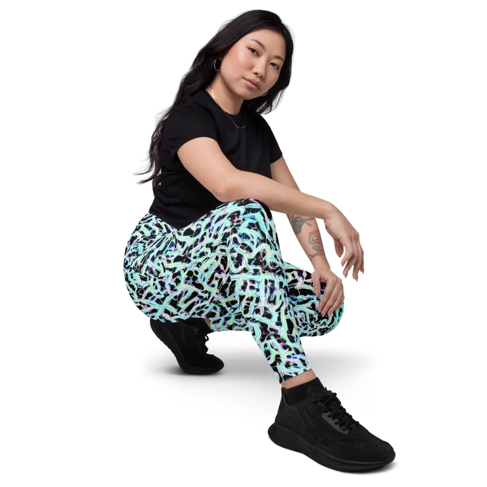 Quantum Weave on Leggings with Pockets — Right Front