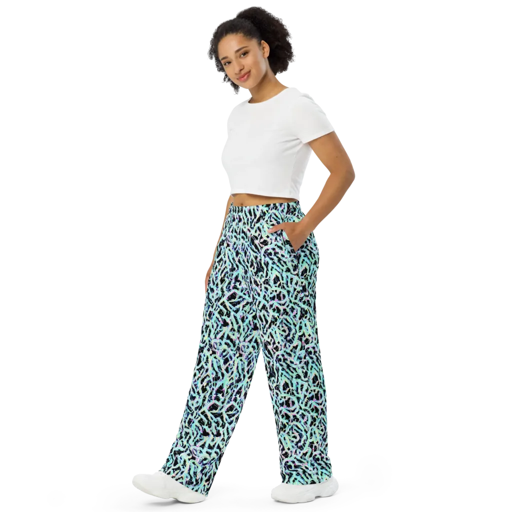Quantum Weave on Wide-Leg Pants — Left Front