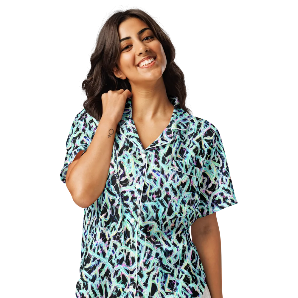 Quantum Weave on Women's Short Sleeve Pajama Top — Front