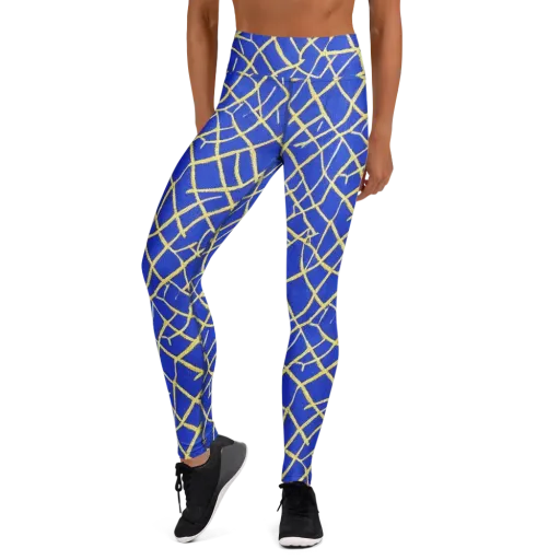 Cobalt Tangle on a Yoga Leggings