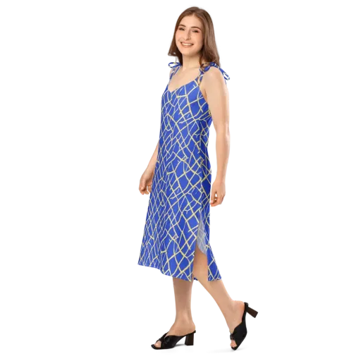 Cobalt Tangle on a Slip Dress