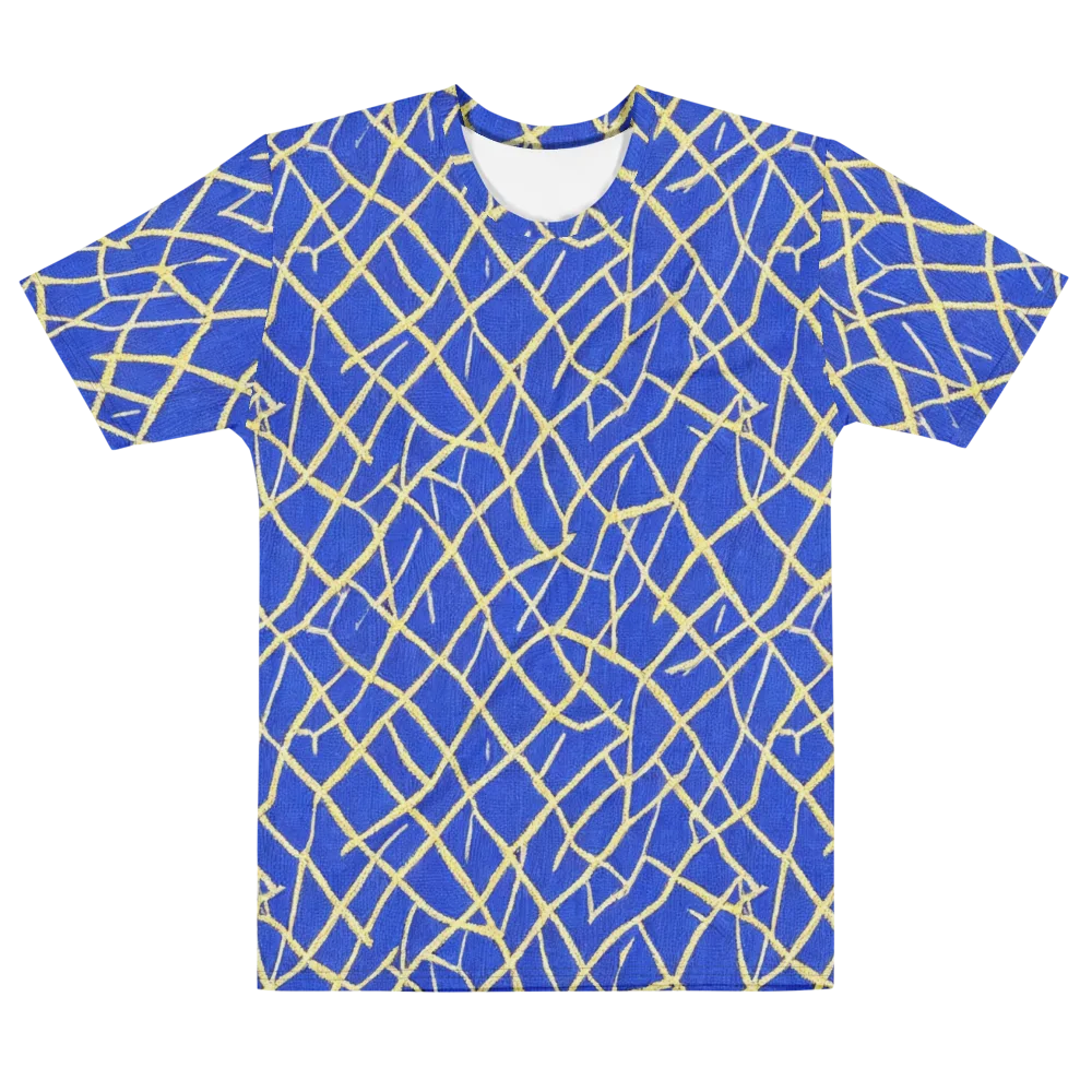 Cobalt Tangle on Men's Cotton Crew Neck T-Shirt — Front