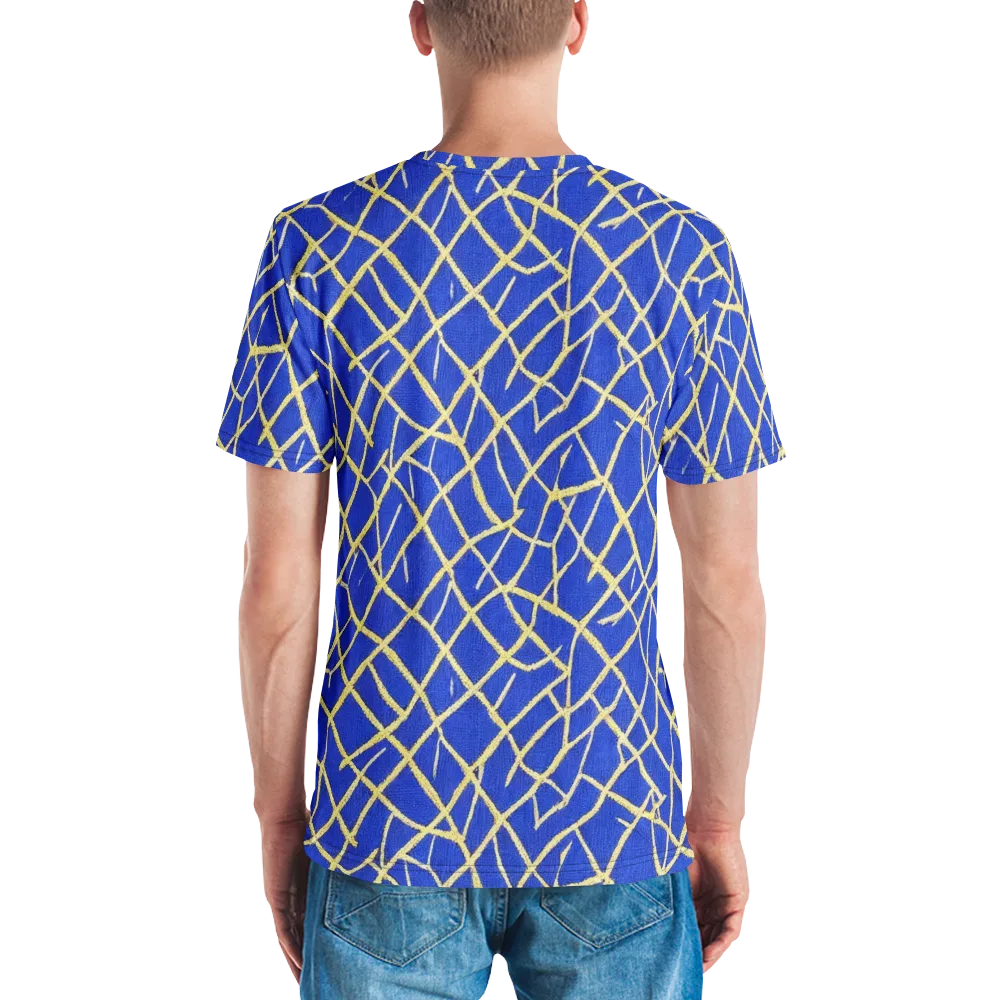 Cobalt Tangle on Men's Crew Neck T-Shirt — Back