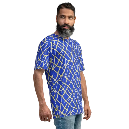Cobalt Tangle on a Men's Crew Neck T-Shirt