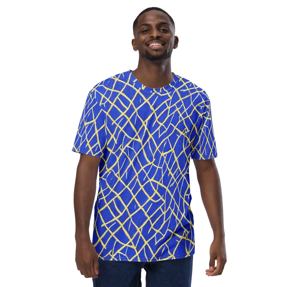 Cobalt Tangle on Men's Crew Neck T-Shirt — Front