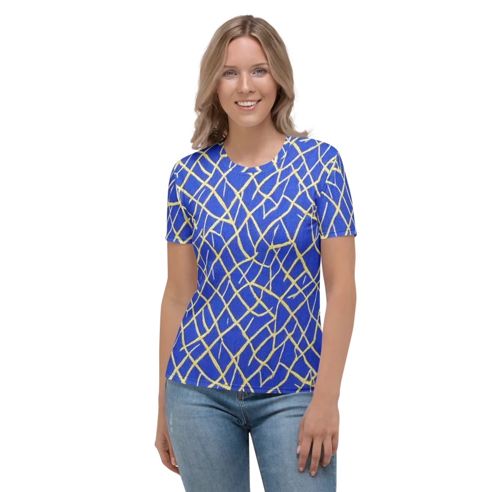 Cobalt Tangle on Women's Crew Neck T-Shirt — Front