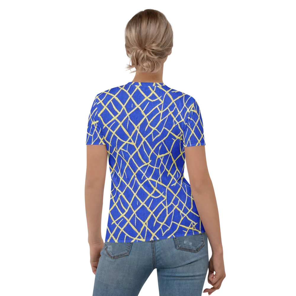 Cobalt Tangle on Women's Crew Neck T-Shirt — Back