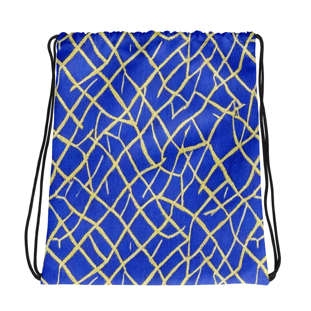 Cobalt Tangle on Drawstring Bag — Photo