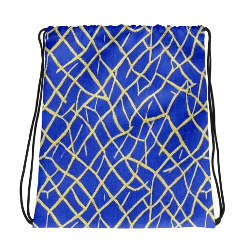 Cobalt Tangle on a Drawstring Bag