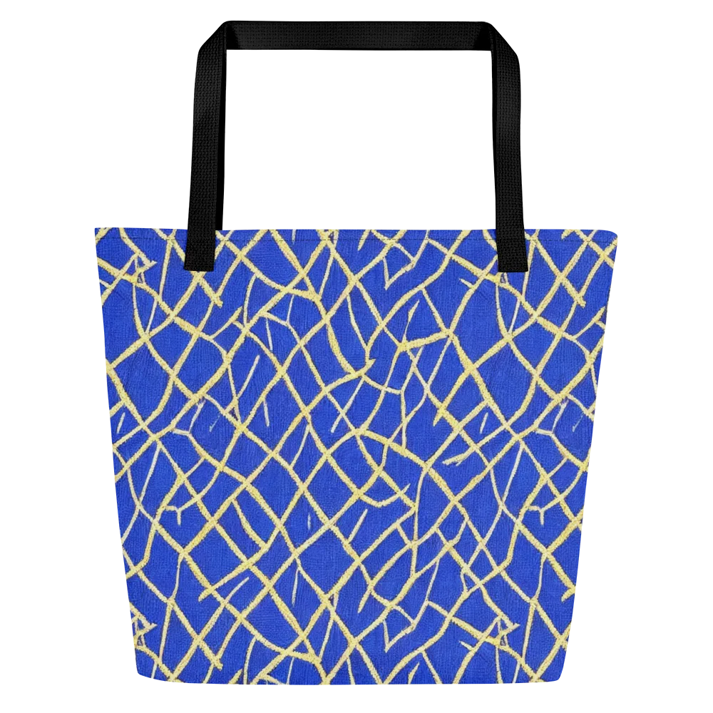 Cobalt Tangle on Large Tote Bag W/ Pocket — Front