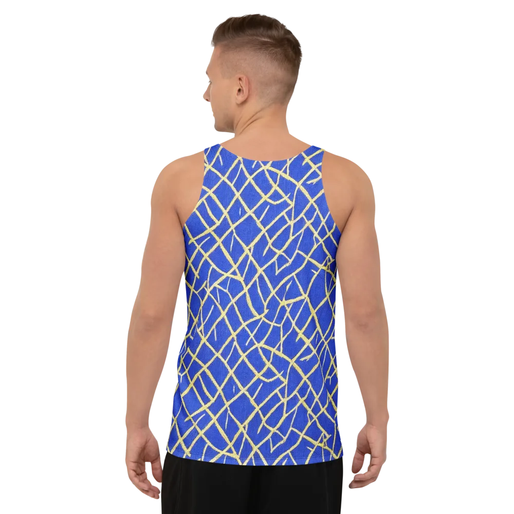 Cobalt Tangle on Men's Tank Top — Back