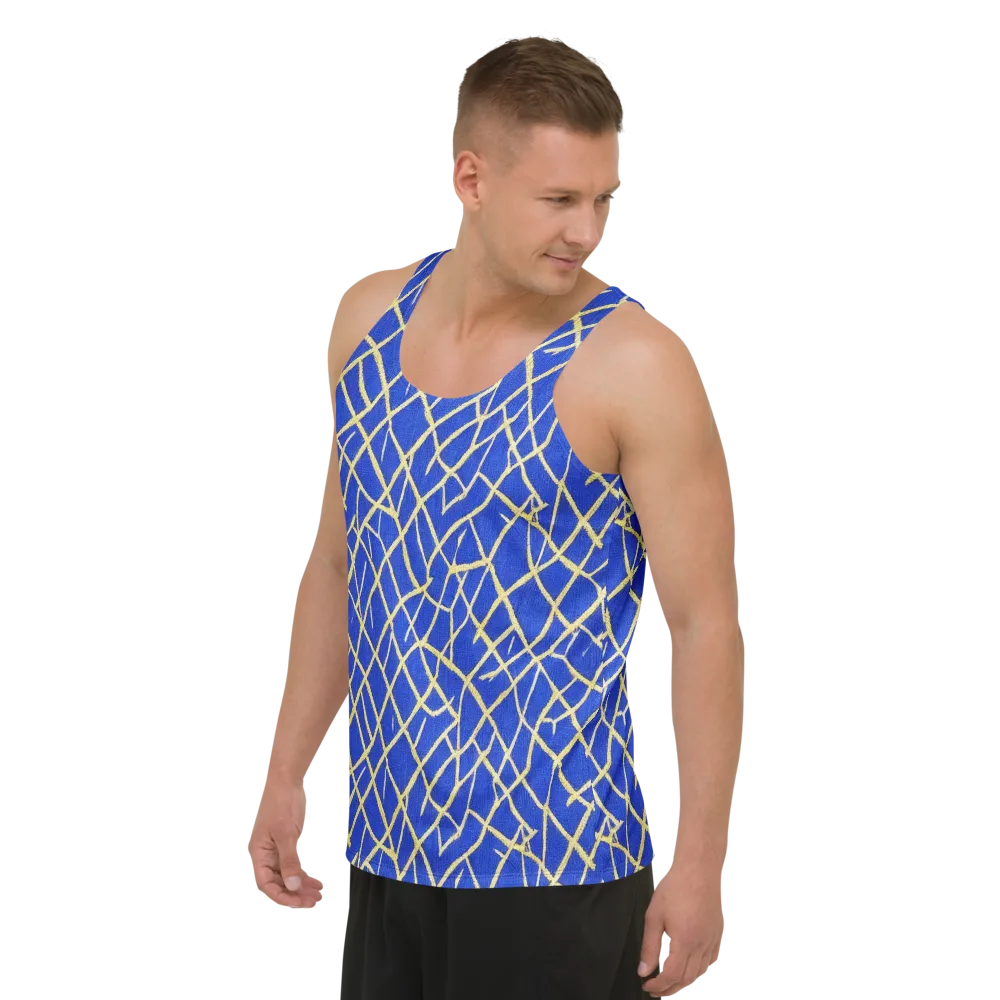 Cobalt Tangle on Men's Tank Top — Left Front