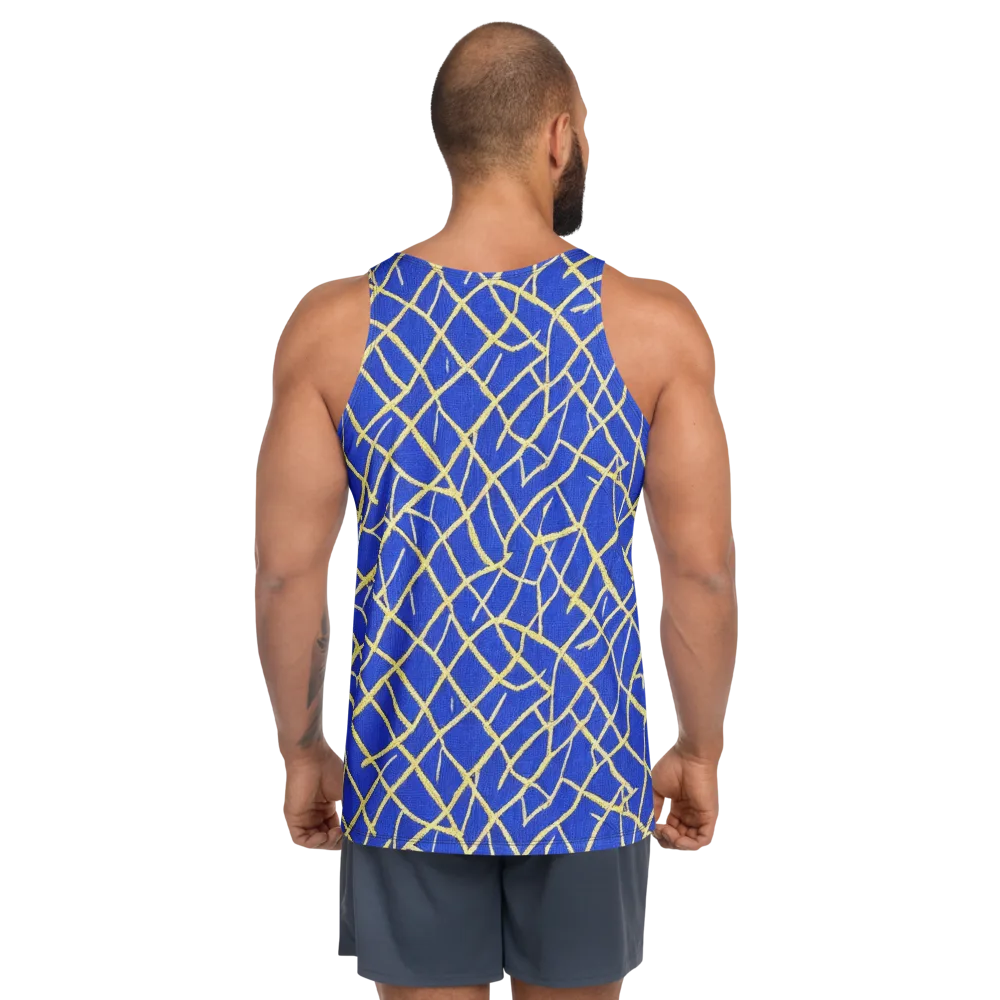 Cobalt Tangle on Men's Tank Top — Back