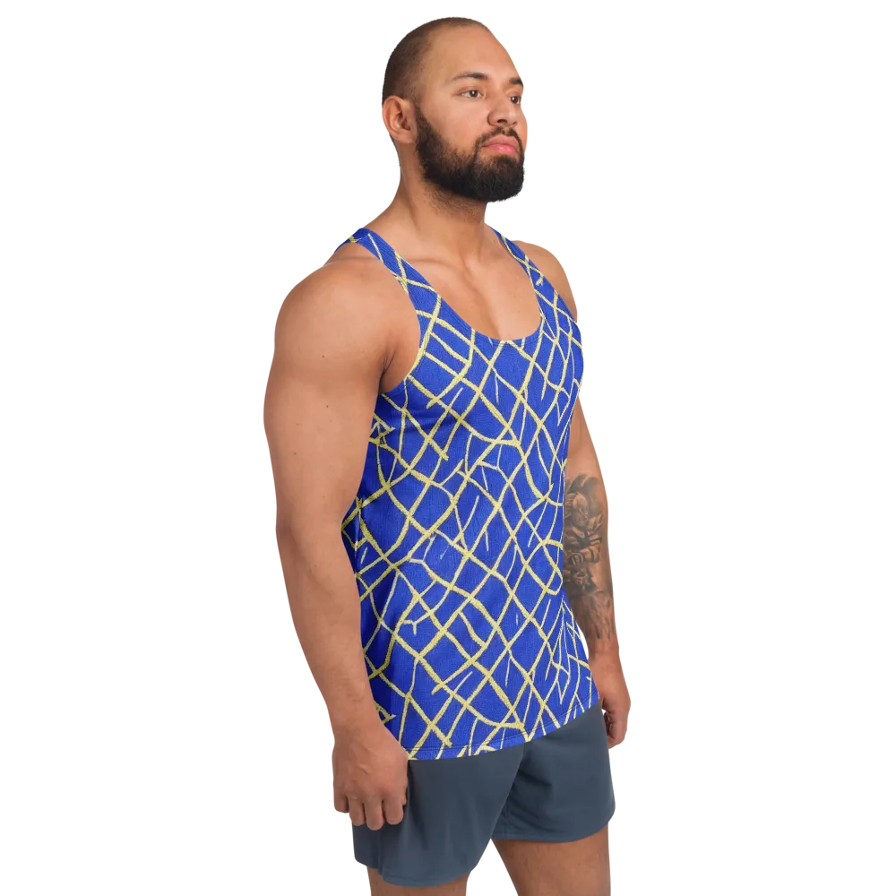 Cobalt Tangle on Men's Tank Top — Right Front