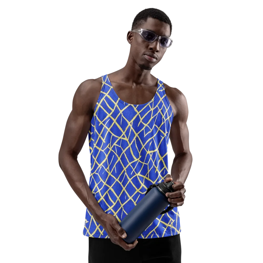 Cobalt Tangle on Men's Tank Top — Front