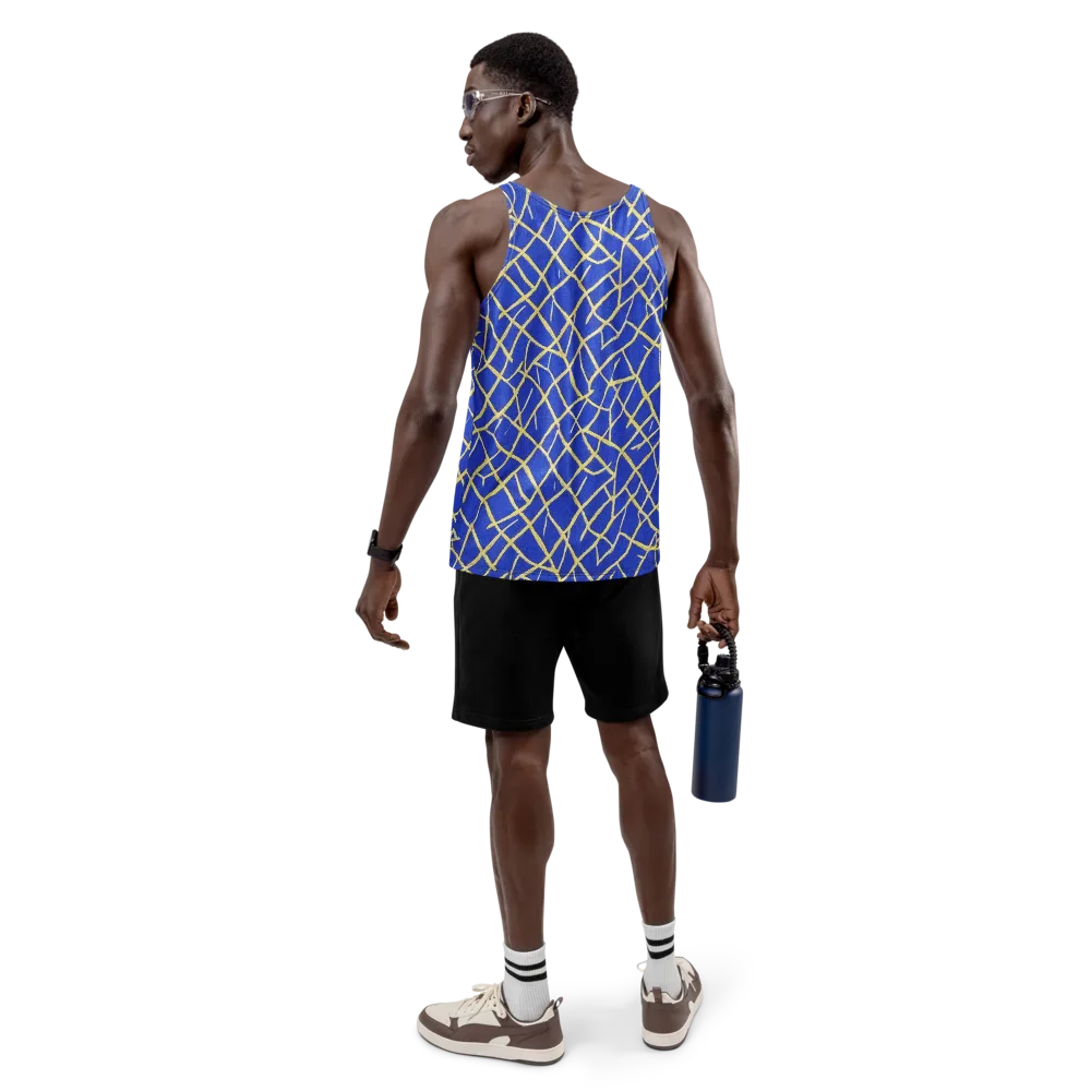 Cobalt Tangle on Men's Tank Top — Back