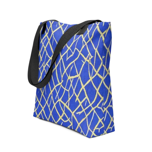 Cobalt Tangle on a Tote Bag