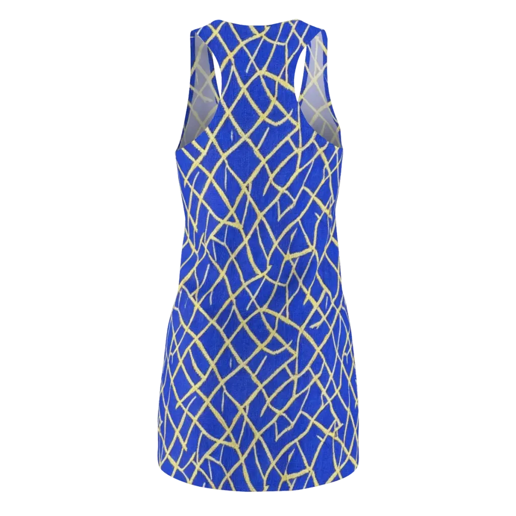Cobalt Tangle on Racerback Dress — Back