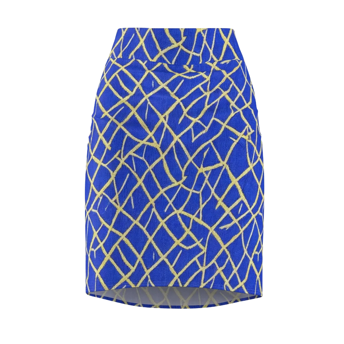 Cobalt Tangle on Pencil Skirt — Front