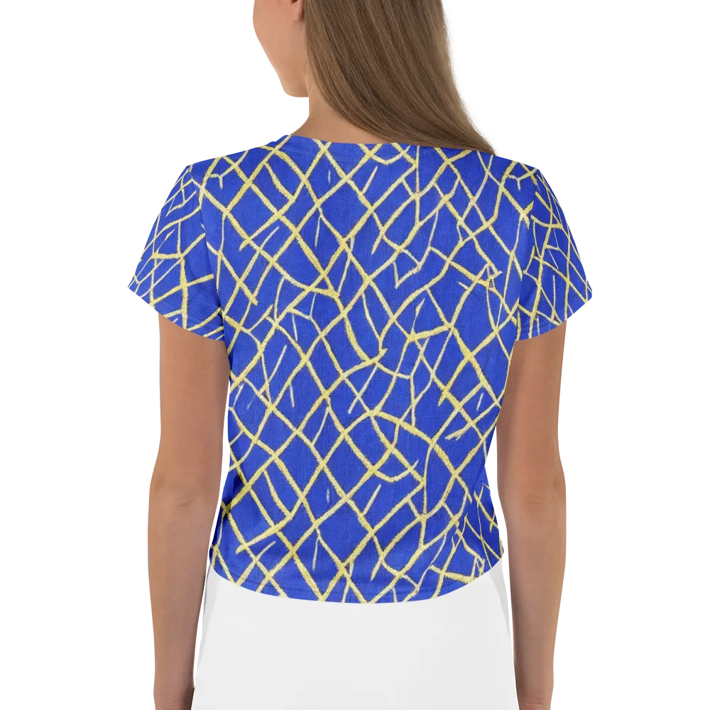 Cobalt Tangle on Crop Tee — Back