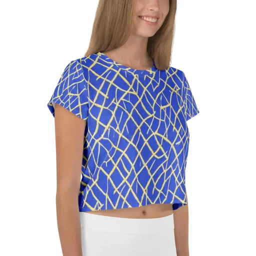 Cobalt Tangle on a Crop Tee