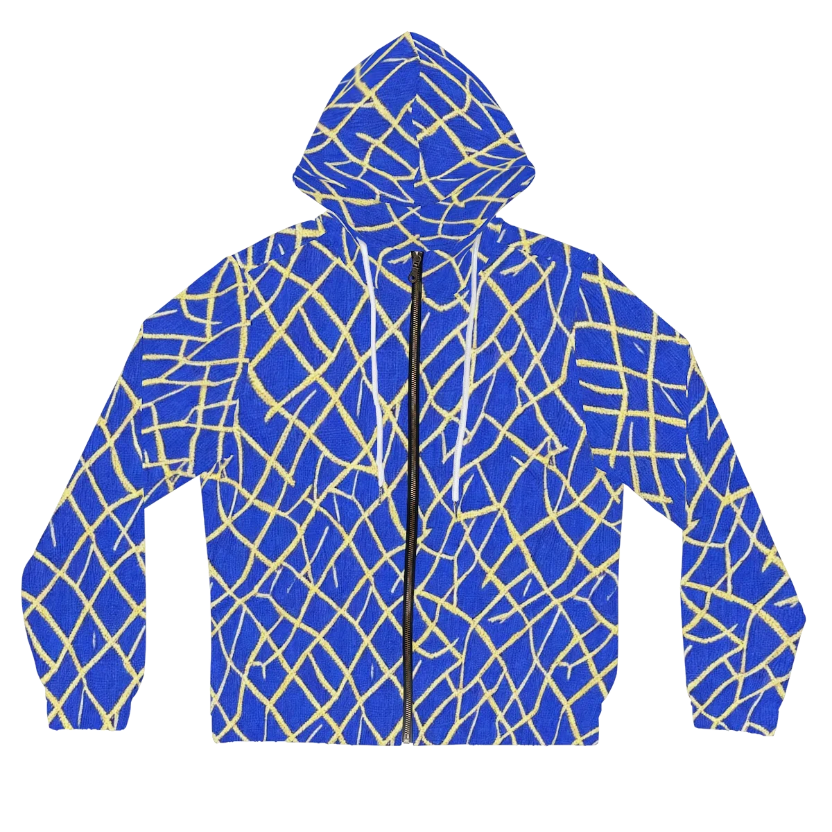 Cobalt Tangle on Women's Full-Zip Hoodie — Front