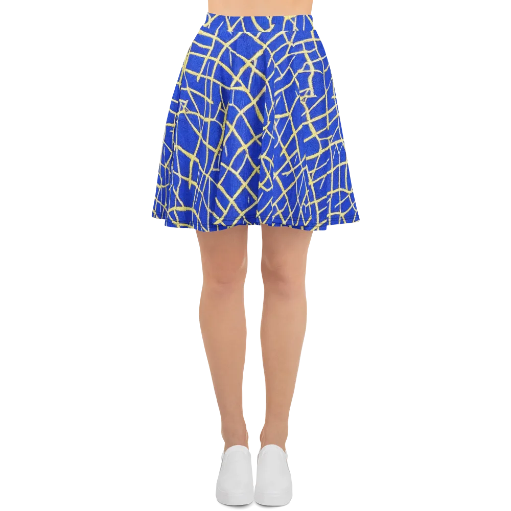 Cobalt Tangle on Skater Skirt — Front