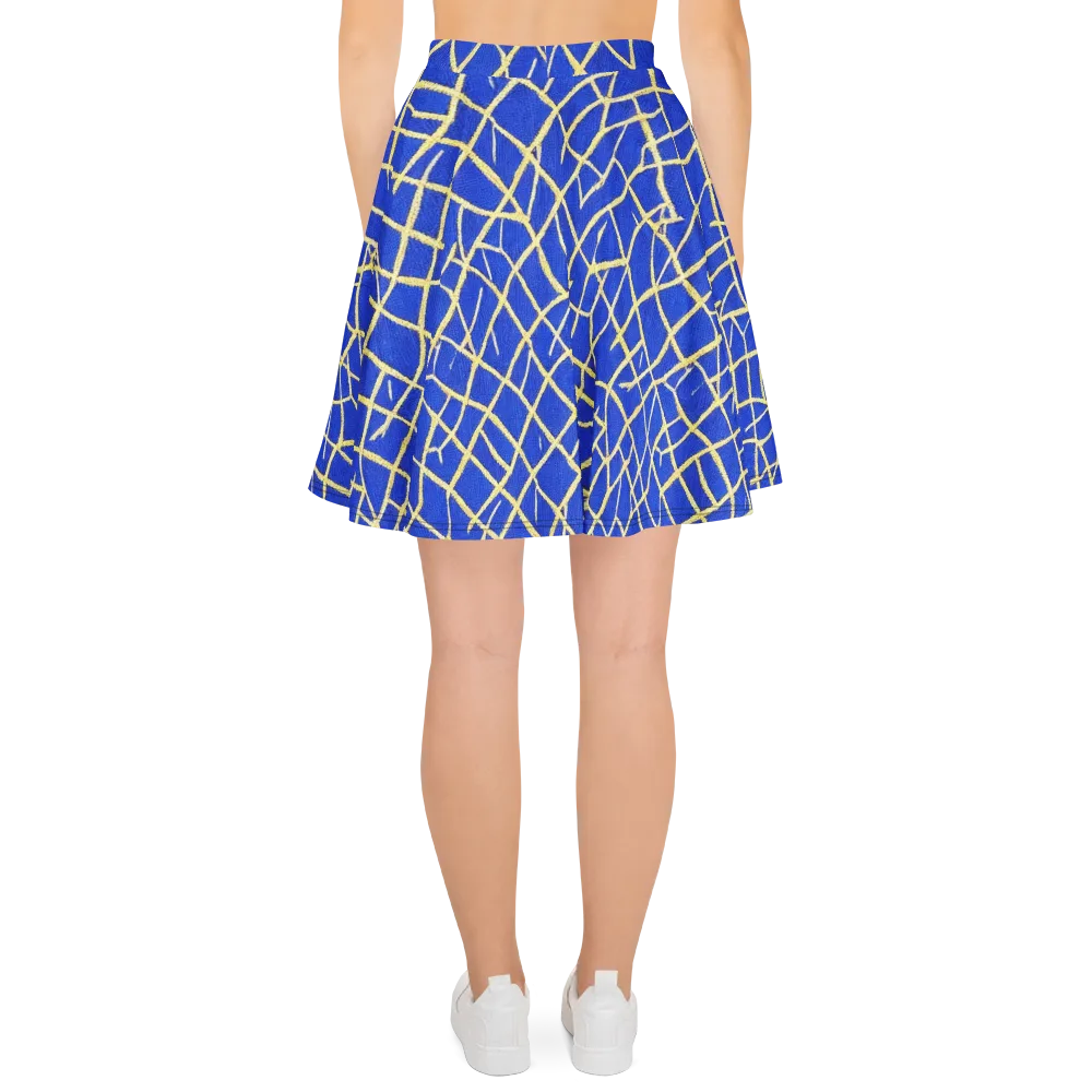 Cobalt Tangle on Skater Skirt — Back