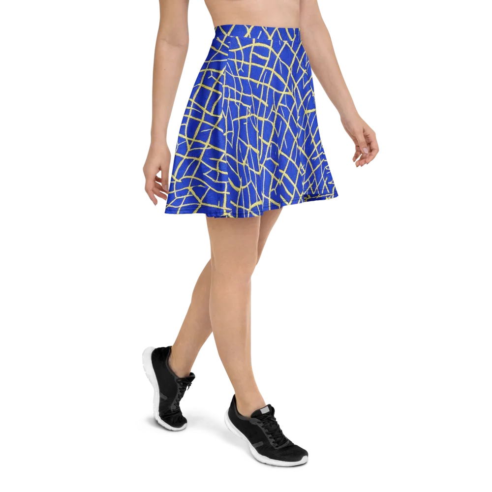 Cobalt Tangle on Skater Skirt — Right